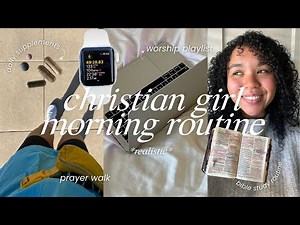 *REALISTIC* Christian Girl Morning Routine!📖🤍 (prayer walk, worship playlist, bible routine)