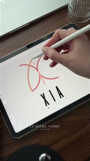 Creative Name Logo Design for "XIA" Using Procreate | Tattoo Inspiration #Namelogo #TattooIdeas