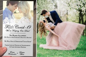 Bride slammed for asking wedding guests NOT to wear masks & offers ‘cough room’