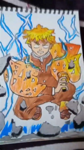 How to draw zenitsu⚡⚡⚡💀 #anime #zenitsu