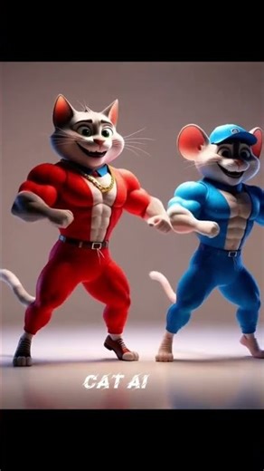 💪🐱 Muscular Cat & Mouse Dance! SUBSCRIBE 👍 LIKE ❤️ SHARE 🔁#lecat subscribe #like #fyp #foryou #viral