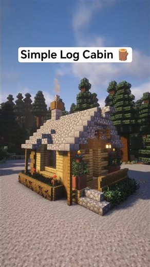 Simple Log Cabin #minecraft