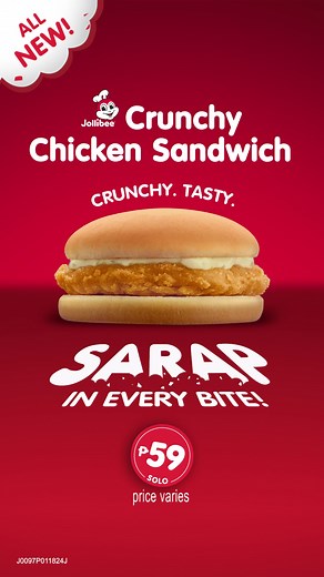 21 shares | The All-New Jollibee Crunchy Chicken Sandwich is finally here! Crunchy, Tasty, Sarap in every bite! Order one today. Available in:  bit.ly/JollibeePHApp  JollibeeDelivery.com ☎️ #87000  Dine-in or Take Out  Drive-Thru ️ GrabFood or Foodpanda | Jollibee | Facebook