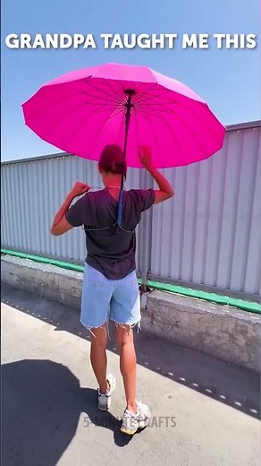 Cool umbrella upgrade from random stuff! 🛠️☂️ #5MinuteBeat
