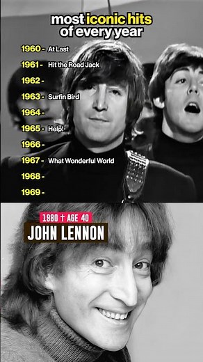 Most iconic hits of every year (1960-1969) #music #60smusic #60s #throwback #nostalgia #song