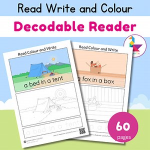 60 Pages of Decodable Phrases: Reading Writing and Colouring Worksheets for Kids