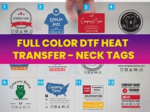 150... 4000 Pcs. Tagless Clothing Labels, Custom Neck Labels, Custom Heat Transfer Label, Iron-on Printed, Dtf Printed, Personalized Label, - Etsy