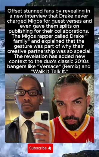 Offset Reveals Drake Never Charged Migos for Features — Gave Them Splits on Publishing 💰🎤🔥 #shorts