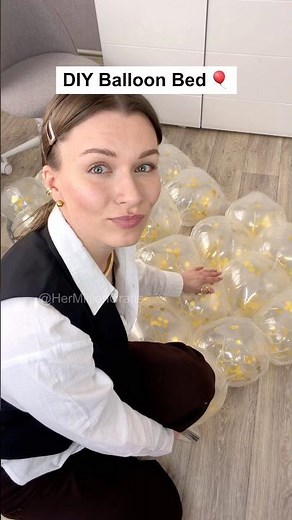 DIY BOUNCY Balloon Bed! 🎈✨ #diy #craft #viral #trending