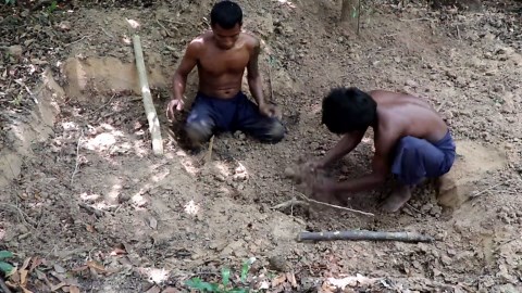 Building a Wooden Underground House in the Jungle!