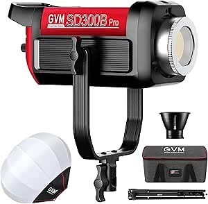 GVM 300W Photography Lighting Bi-Color Video Light with Bowens Mount Lantern Softbox and Stand CRI 97+ CCT 2700K~6800K 12 Lighting Scenes App Control Studio Lights for Photography