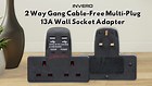 2x SURGE PROTECTED Cable Free 2 Way Mains Adaptor USB Charge Ports 2.4A  Black  | eBay UK