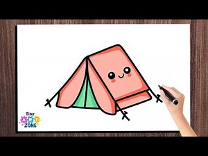 How to Draw a Tent (Easy Camping Tent Drawing Tutorial)