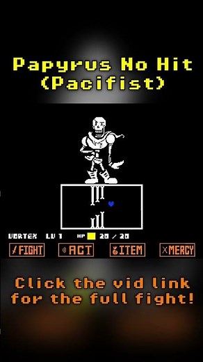 NO HIT Papyrus #shorts #undertale #nohit