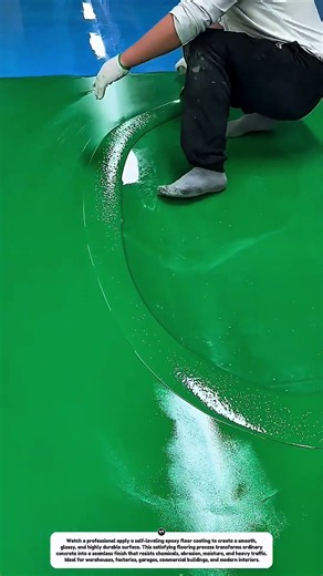 Self-Leveling Epoxy Floor Coating | Satisfying Industrial Flooring Process