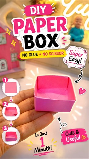 DIY Origami Box 😱 | How To Make Paper Box 🎁 #diy #papercraft #shorts
