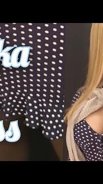Crossdresser in a blue polka dot dress 👗💙