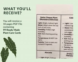 99 Printable Plant Care Cards, Plant Labels and Plant Tags, Minimalist Plant Care Cards - Etsy