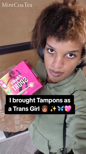 Alna Mecha on Instagram: "I brought Tampons as a Trans Girl 👧🏽 ✨️🦋💖 My first time buying tampons actually, and yesterday I brought pads. If you read the entire description you would know that I brought these for my sisters this time, because they needed it, but still it's so awesome that I brought tampons for the first time ever!!! Even if it was just from Instacart, I still placed the order with my money, so it's like I brought it personally. Thanks again for reading! #transgirl #tampons #f