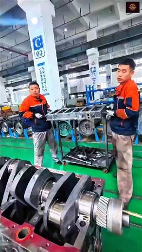 Truck Engine Assembly Process 🔧 Massive Diesel Engine Build in Factory #Shorts