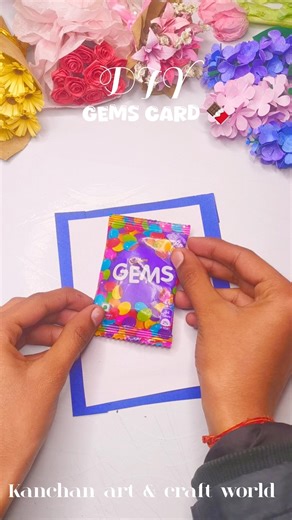 💕cute DIY💡GEMS chocolate🍫card #diy #craft #craftideas #papercraft #clayart #diycrafts #chocolate 🍫