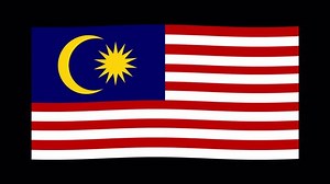Animated Malaysia flag no background alpha channel Country isolated 1080 HD Apple pro res 4444