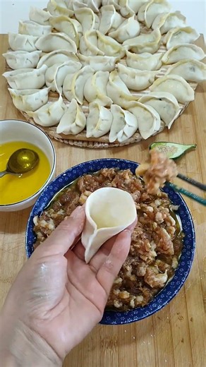 Delicious Homemade Dumpling Filling & Wrapping Tutorial#DimSum#Potstickers#shorts