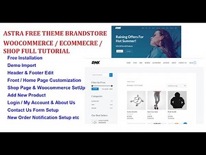 How to Create Astra Free Woocommerce Shop eCommerce WordPress Website Elementor 2025 BrandStore Full
