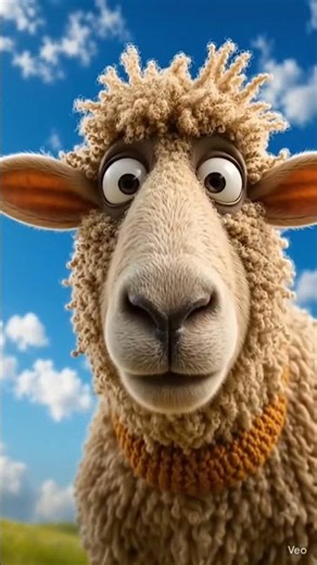 🐑 Sheep Was Eating... Then Suddenly Stared at the Camera! 😂 | Funny AI Animation #Shorts
