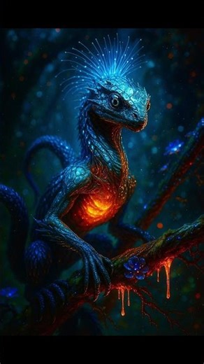 Bioluminescent Alien Lizard | Mythic Creature of the Glowing Forest | Möbius AI Art