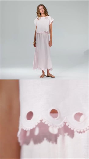 9.1K views · 33 reactions | Simple, elegant, and soon to be yours. Shop 25% off the Linen Embroidered Midi Dress for spring-time ease. | seed | Facebook