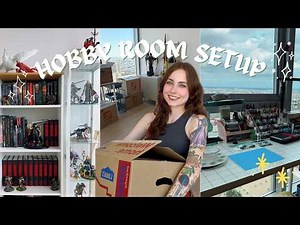 Setting up my new hobby room 🎨🎮📚 Warhammer, figures, and gaming setup!