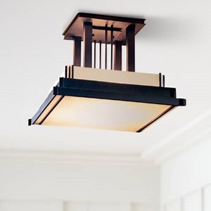 Hubbardton Forge Steppe Black Finish 17 1/2" Ceiling Light - #06280 | Lamps Plus