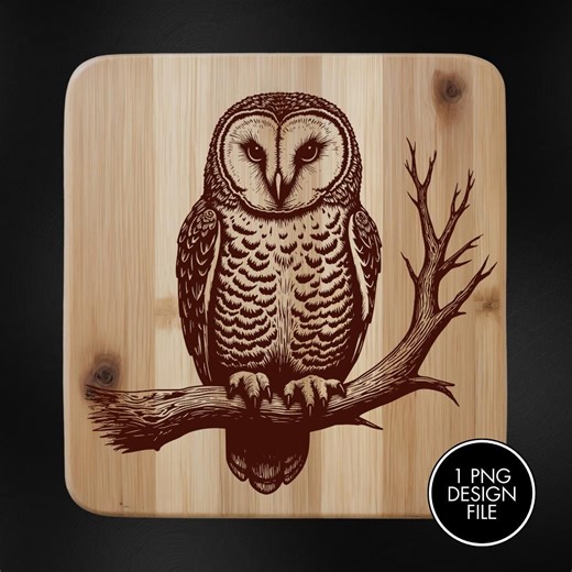 Barn Owl Cutting Board PNG SVG Files, Laser Engraving Files, Laser Burning, Laser Ready, Laser Cut File, Laser Burn PNG, Glowforge - Etsy Canada