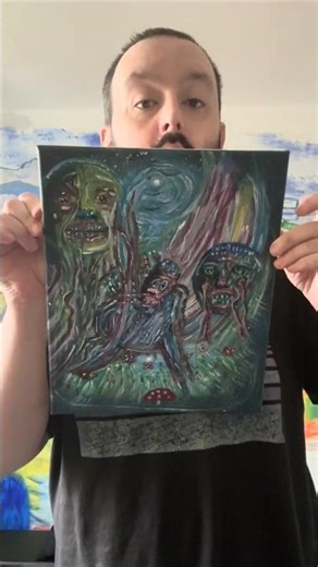 fantastic imaginative colourful abstract acrylic painting on canvas