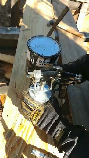 using an automotive #spraygun but painting with latex paint,, it works ‪@ViceGripGarage‬