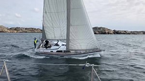 Hallberg-Rassy 340 seen from a Hallberg-Rassy 57 https://www.hallberg-rassy.com/yachts/new-hallberg-rassy-340/ | Hallberg-Rassy