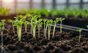 Growing plants in Spring Timelapse, Sprouts Germination newborn Pea plant in greenhouse agriculture Stock Video