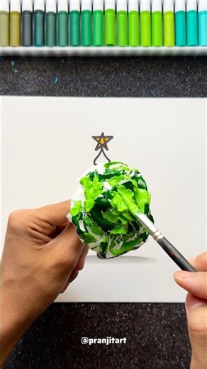 Christmas Tree with tissue paper 🎄🤩✨ !! #shorts #art #christmas