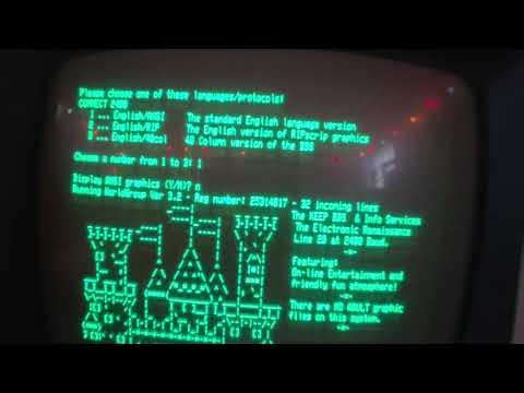 Calling The Keep BBS via 2400 baud external modem and a TRS-80 Data Terminal