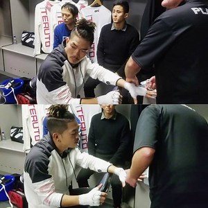1K views | #BTS • Yashabou wrapping the hands ahead of his #UFCbelfast main card fight - Tune in at 1pm PST/4pm EST to watch Teruto "Yashabou" Ishihara 石原 夜叉坊 rep Team Alpha Male on UFC fightpass x  #tilmb #tamjapan #tamtakesbelfast #teamishihara #protectthehouse #teamalphamaleVSeverybody | Team Alpha Male | Facebook