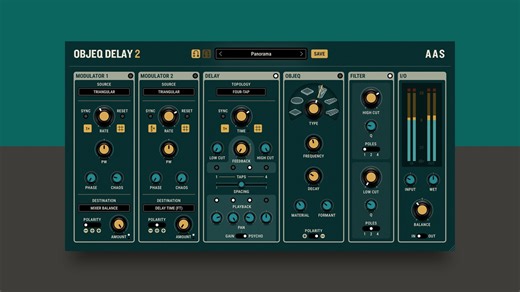 Applied Acoustics Systems releases Objeq Delay 2 creative delay effect plugin
