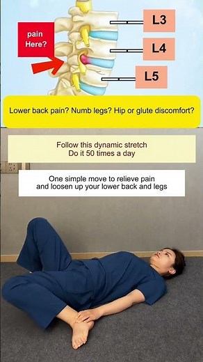 A dynamic stretching move to relieve lower back pain, leg numbness, hip tightness, and glute pain