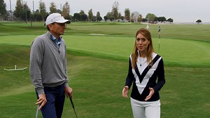 26K views · 235 reactions | Short-sided. Downhill lie. What's next? Step 1: Grab your wedges (Bonus points if they're Vokey Design Wedges #SM8 wedges). Step 2: Listen to Titleist Staff Members Trillium Rose and Brad Faxon as they teach us the best way to approach this shot. | Titleist | Facebook