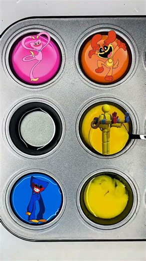 Pink, Yellow and Blue Color Mixing with Poppy playtime #satisfying #poppyplaytime