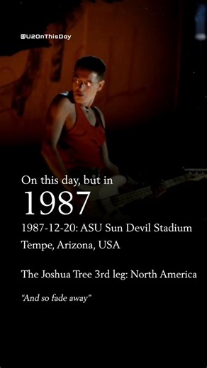 U2 On This Day on Instagram: "On this day, but in 1987 🎙️ 1987-12-20: ASU Sun Devil Stadium - Tempe, Arizona, USA 🌎 The Joshua Tree 3rd leg: North America 🎧 Bootleg ⭐⭐⭐⭐⭐ ©️ U2 ©️ Island ©️ UMG ©️ Universal Where the Streets Have No Name I Will Follow Trip Through Your Wires I Still Haven't Found What I'm Looking For / Exodus (snippet) MLK One Tree Hill Gloria Exit / Van Morrison's Gloria (snippet) In God's Country Helter Skelter Help Bad / Ruby Tuesday (snippet) / Sympathy For The Devil (sni