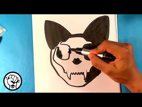 How to Draw an AWESOME Cat Skull Tattoo - Draw Tattoo Art - Drawing Step by Step for Beginners