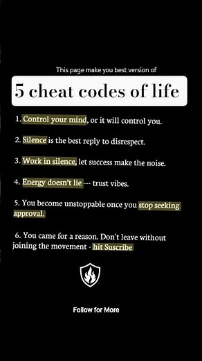 5 cheat codes of life #lifecodes