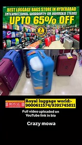 43 reactions | Rotal luggage world Store number ; 9000611574 / 9391745811 Store location: https://maps.google.com/?q=17.387846,78.473404 Store address: Royal luggage world Nampally Station Road, Kattel Mandi, Abids, Hyderabad, Telangana 500001 #instagram #instagramreels #reelsinstagram #viral #trending #threads #facebook | Crazy mowa official | Facebook