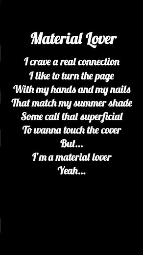 ✨Material Lover Lyrics • SIENNA SPIRO✨